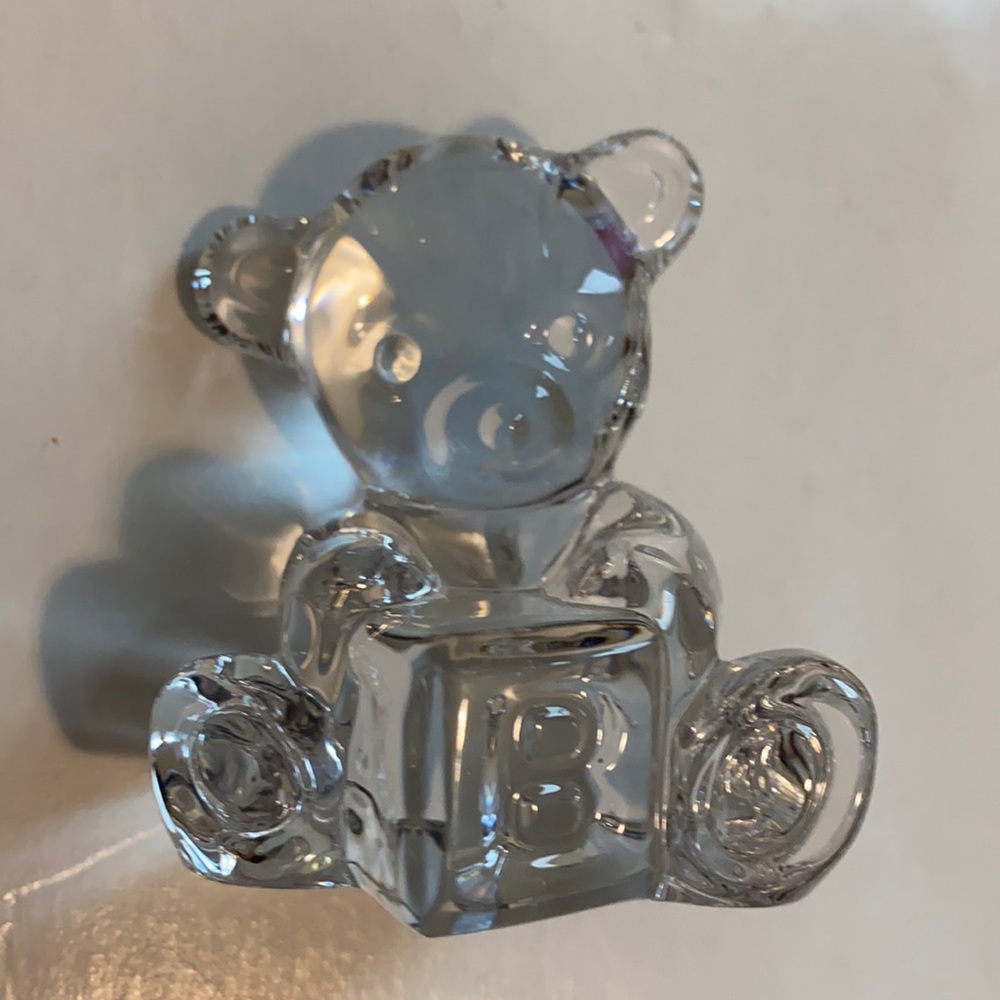 Waterford crystal 3 inch baby bear with block